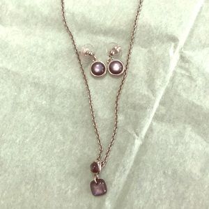 Black necklace and earrings